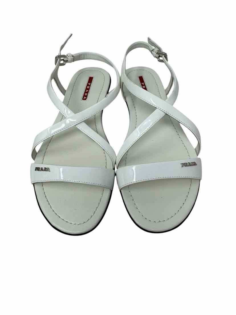 Shoe Size 39 PRADA White Leather Luxury - Sandals