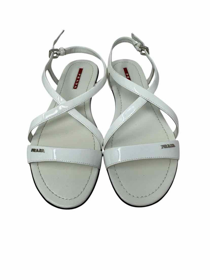 Shoe Size 39 PRADA White Leather Luxury - Sandals