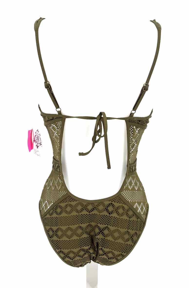 Size L B MAKOSKY Olive Crochet Swimsuit