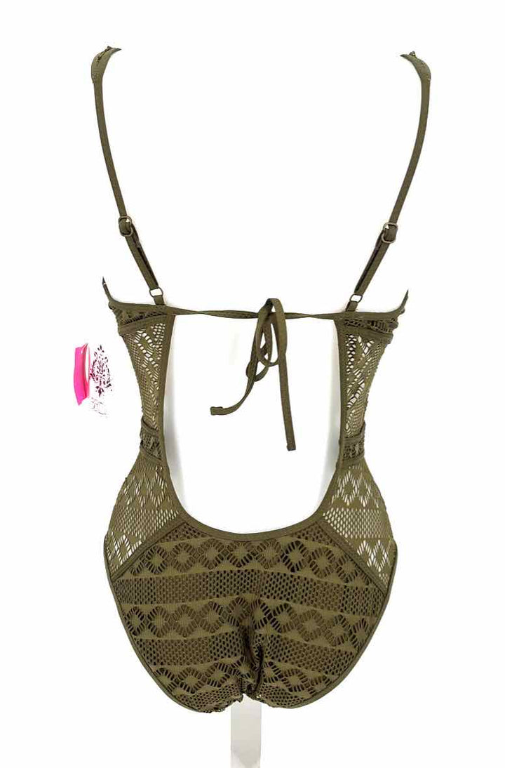 Size L B MAKOSKY Olive Crochet Swimsuit