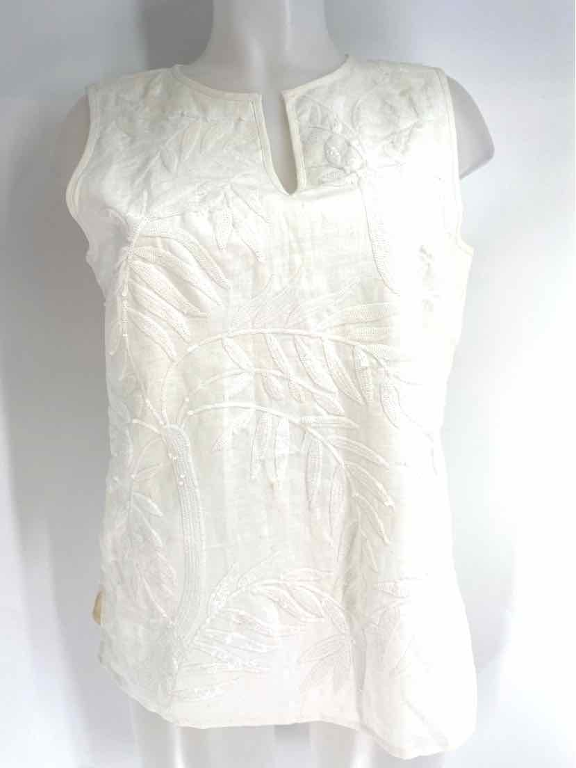Size 8P Talbots Ivory Linen Shirt