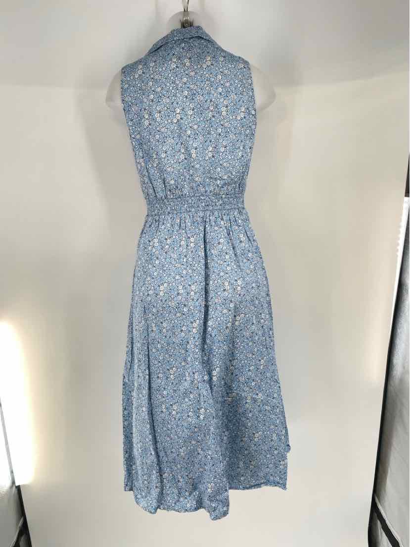 Size 4 J Crew Blue Print Dress