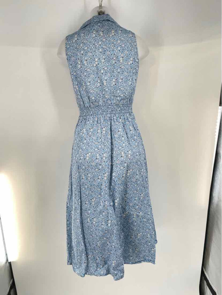 Size 4 J Crew Blue Print Dress