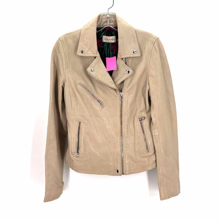 Size S Tan Leather Jacket