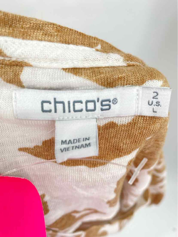 Size L Chico's Brown Print Shirt