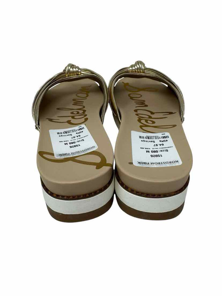 Shoe Size 8 Sam Edeleman Gold Leather Sandals