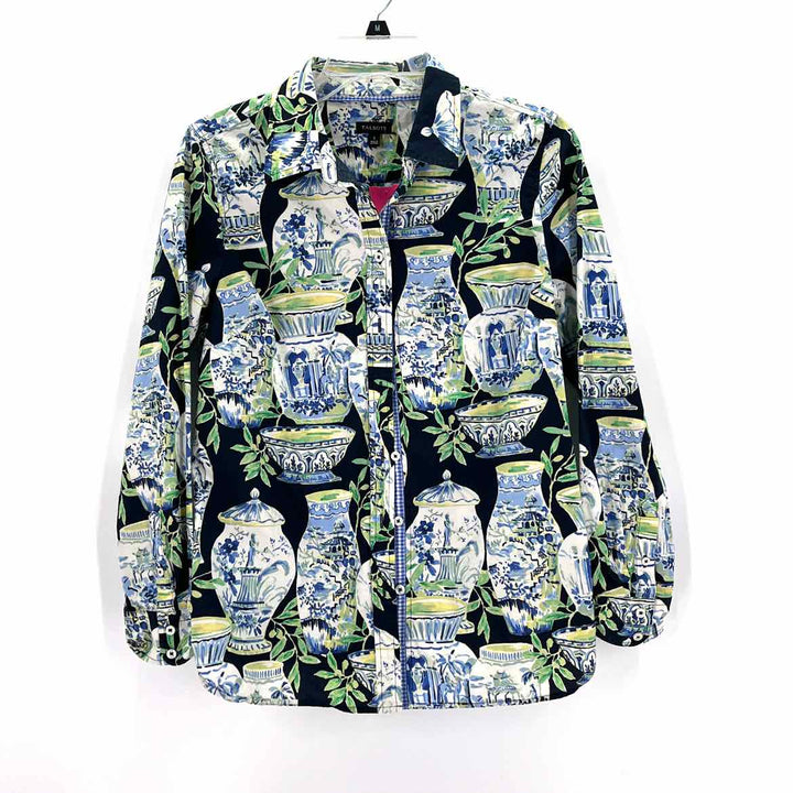 Size S Talbots Navy Print Shirt