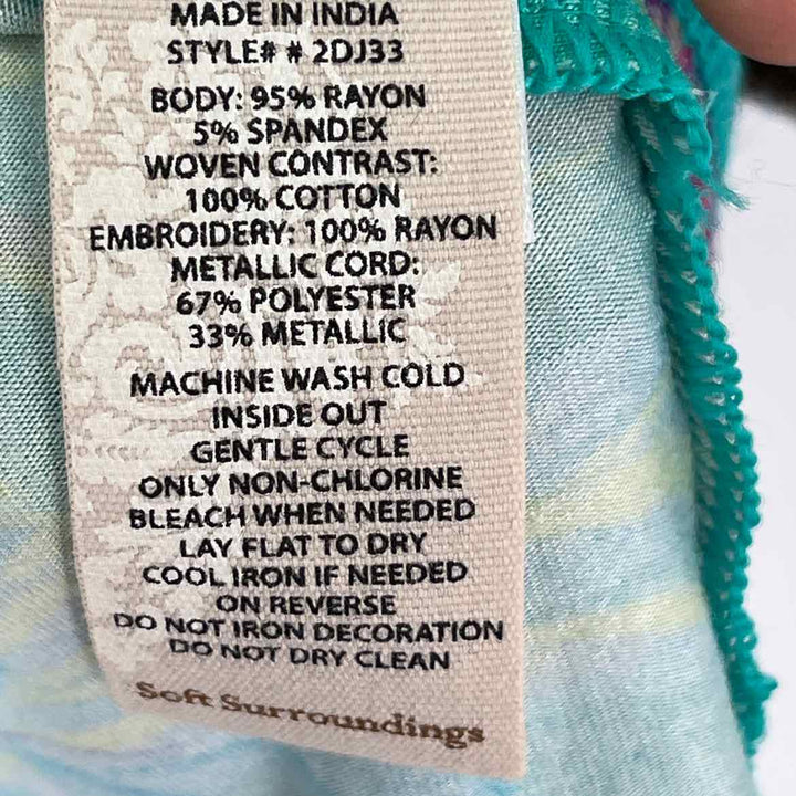 Size S SOFT SURROUNDINGS Green Shirt