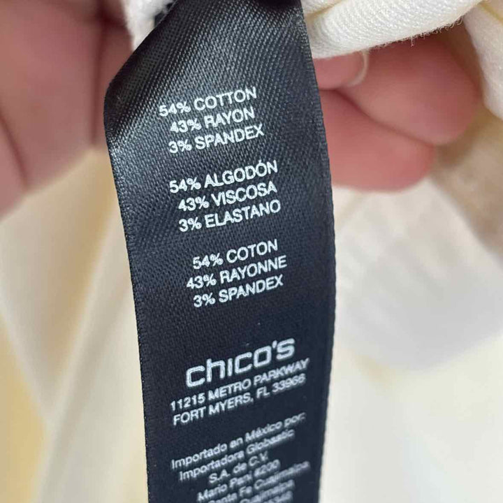 Size M Chico's Cream Twill Pants