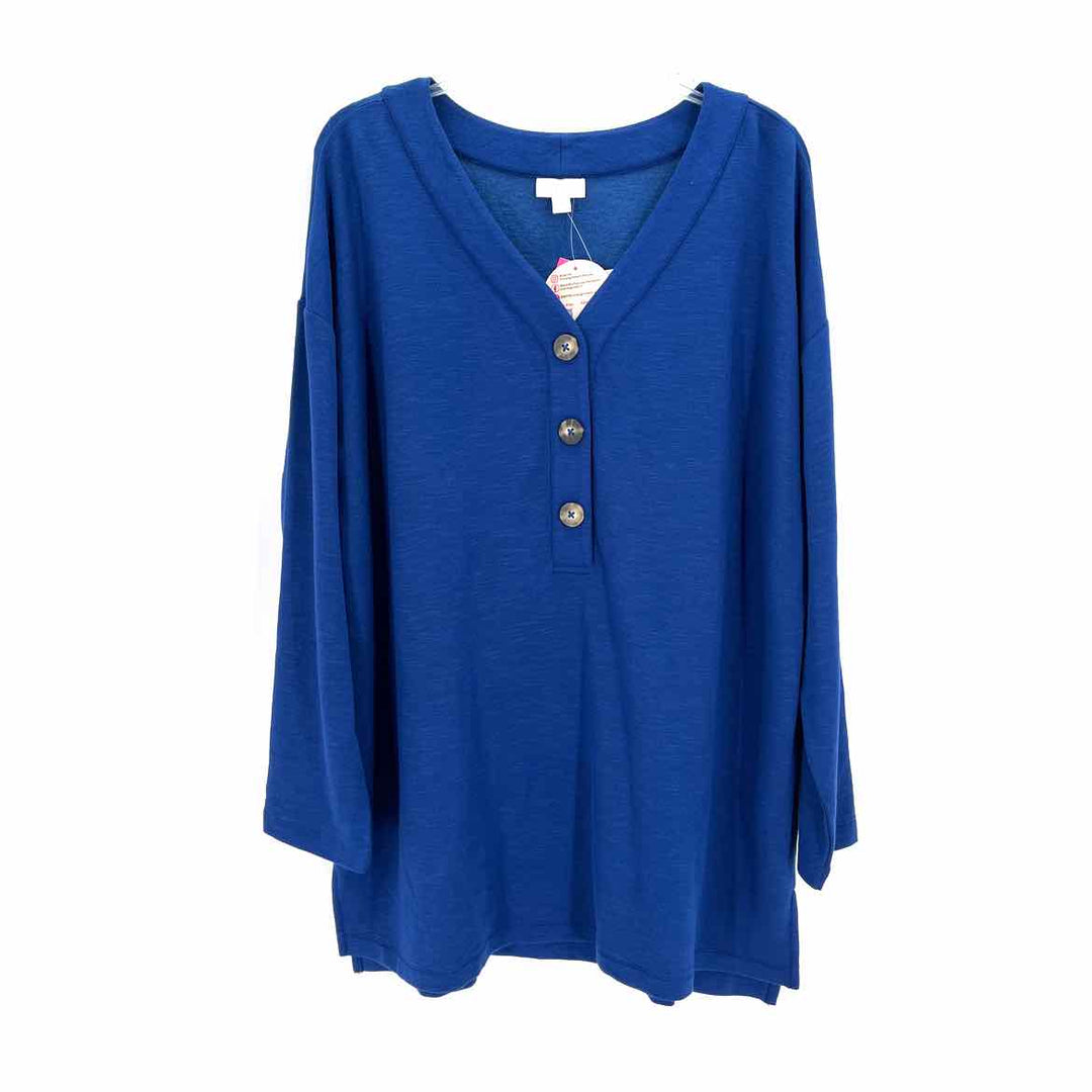 Size L J JILL Royal Blue Knit Shirt