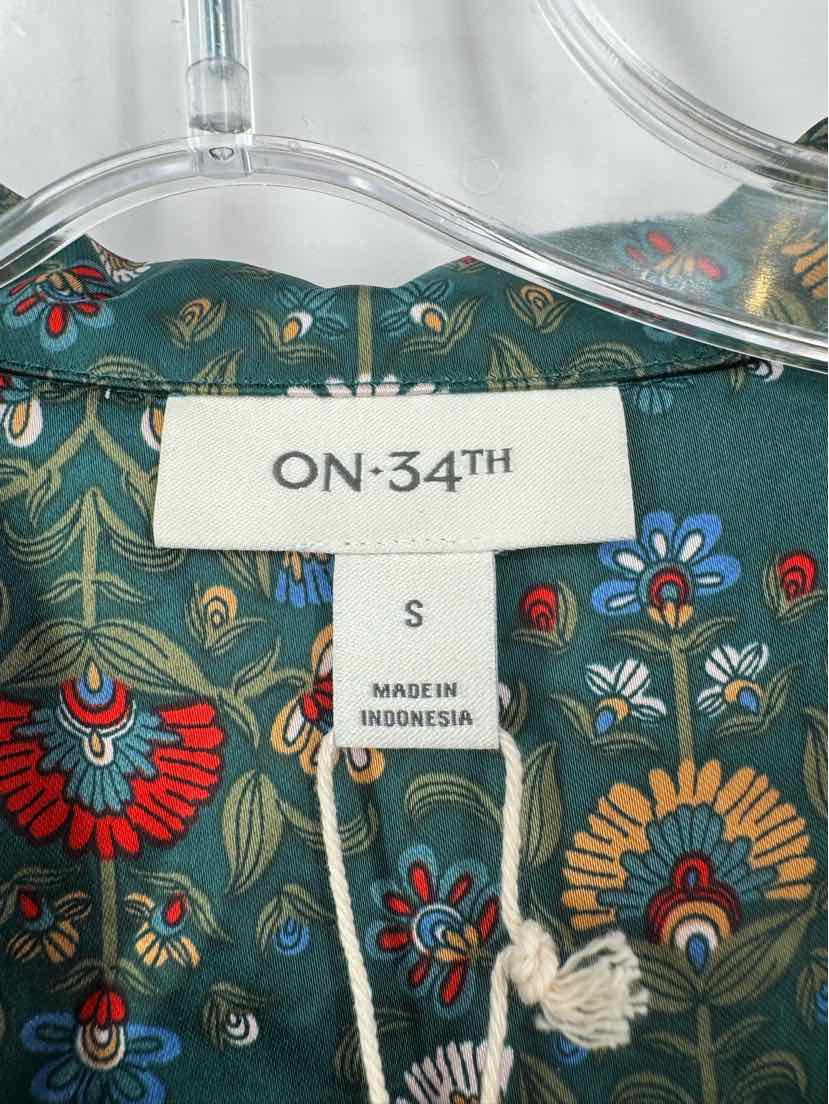 Size S ON 34TH Green Sateen Dress