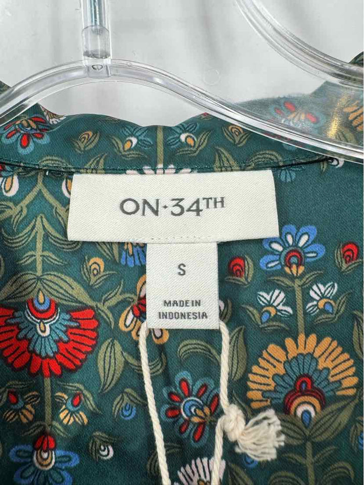 Size S ON 34TH Green Sateen Dress