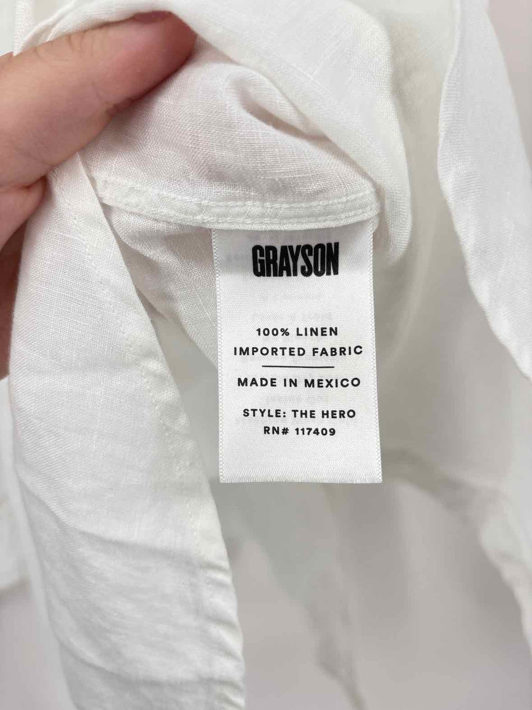 Size XL GRAYSON White Shirt