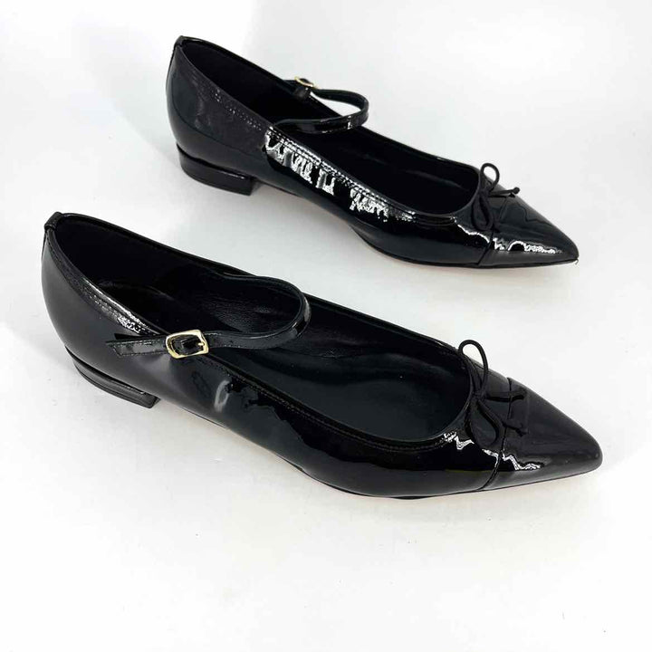 Shoe Size 8.5 J Crew Black PATENT Flats