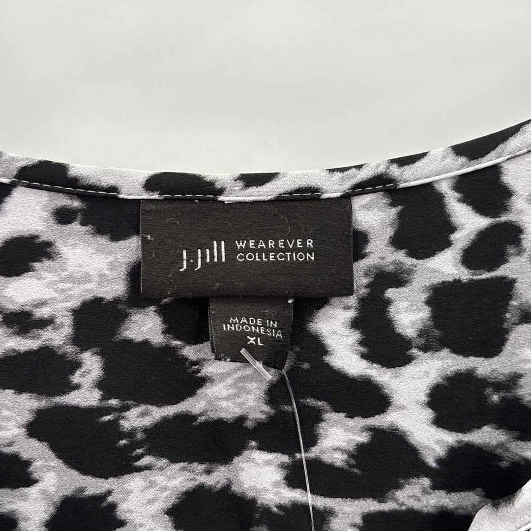 Size XL J JILL Black Print Shirt