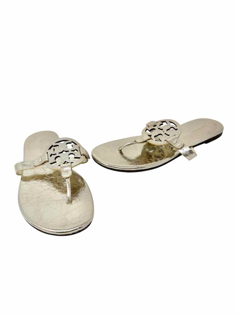Shoe Size 9.5 Tory Burch Gold Leather Sandals