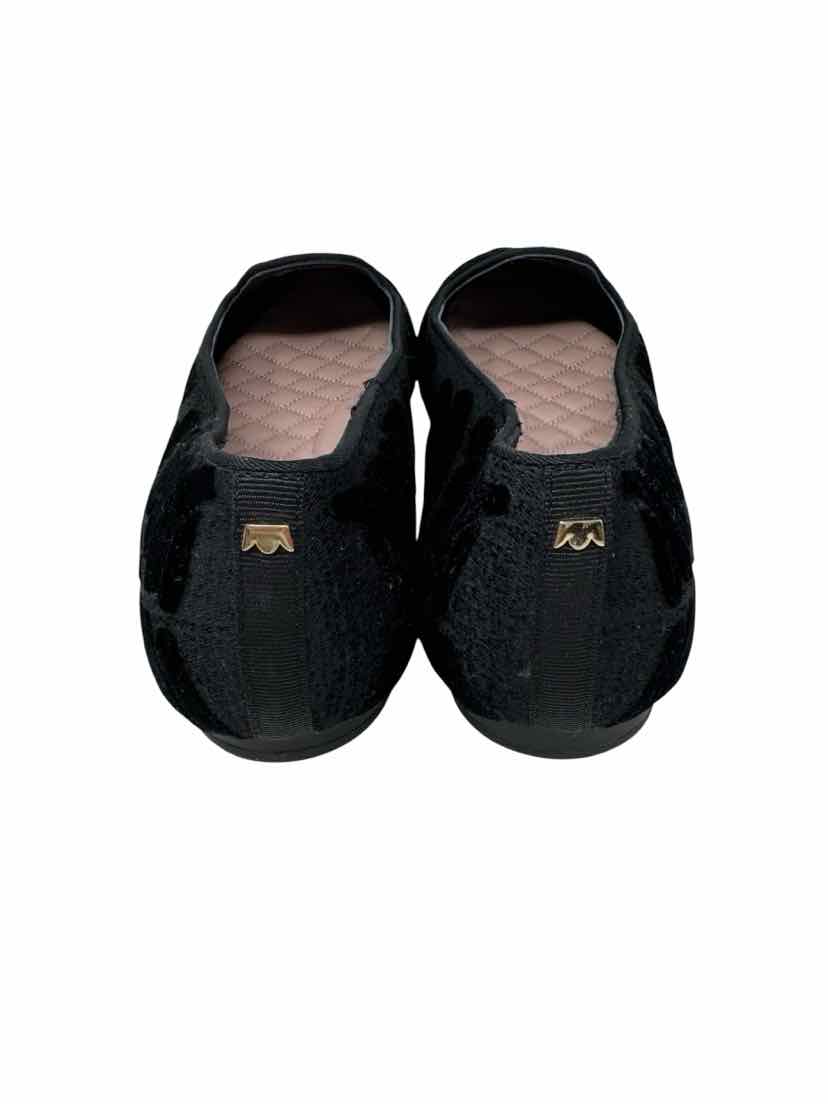 Shoe Size 10.5 BIRDIES Black Velour Flats
