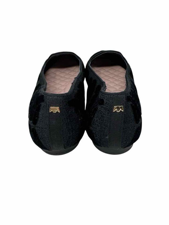 Shoe Size 10.5 BIRDIES Black Velour Flats