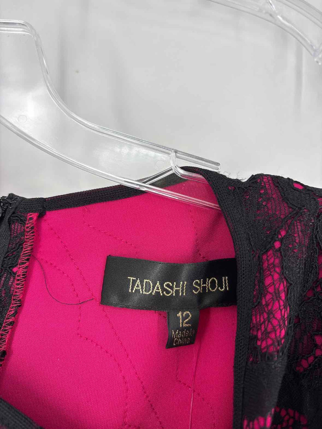 Size 12 TADASHI SHOJI Fuschia Lace Dress