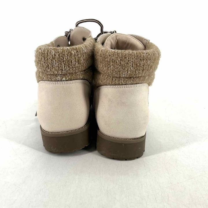 Shoe Size 11 Cream Knit Boots