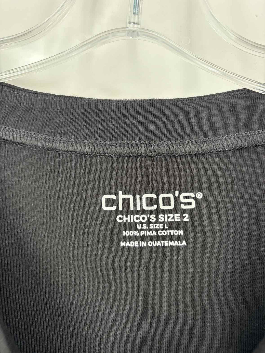 Size L Chico's Black Cotton Shirt