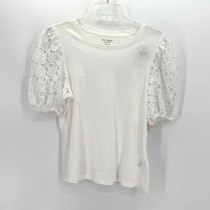 Size L Kate Spade White Lace Shirt