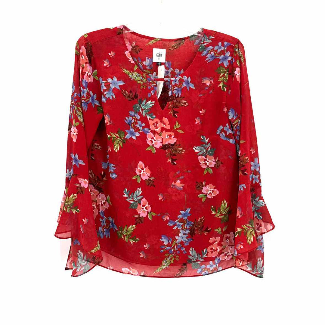 Size XS CABI Red Print Shirt