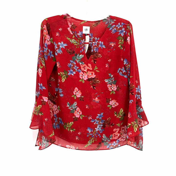 Size XS CABI Red Print Shirt