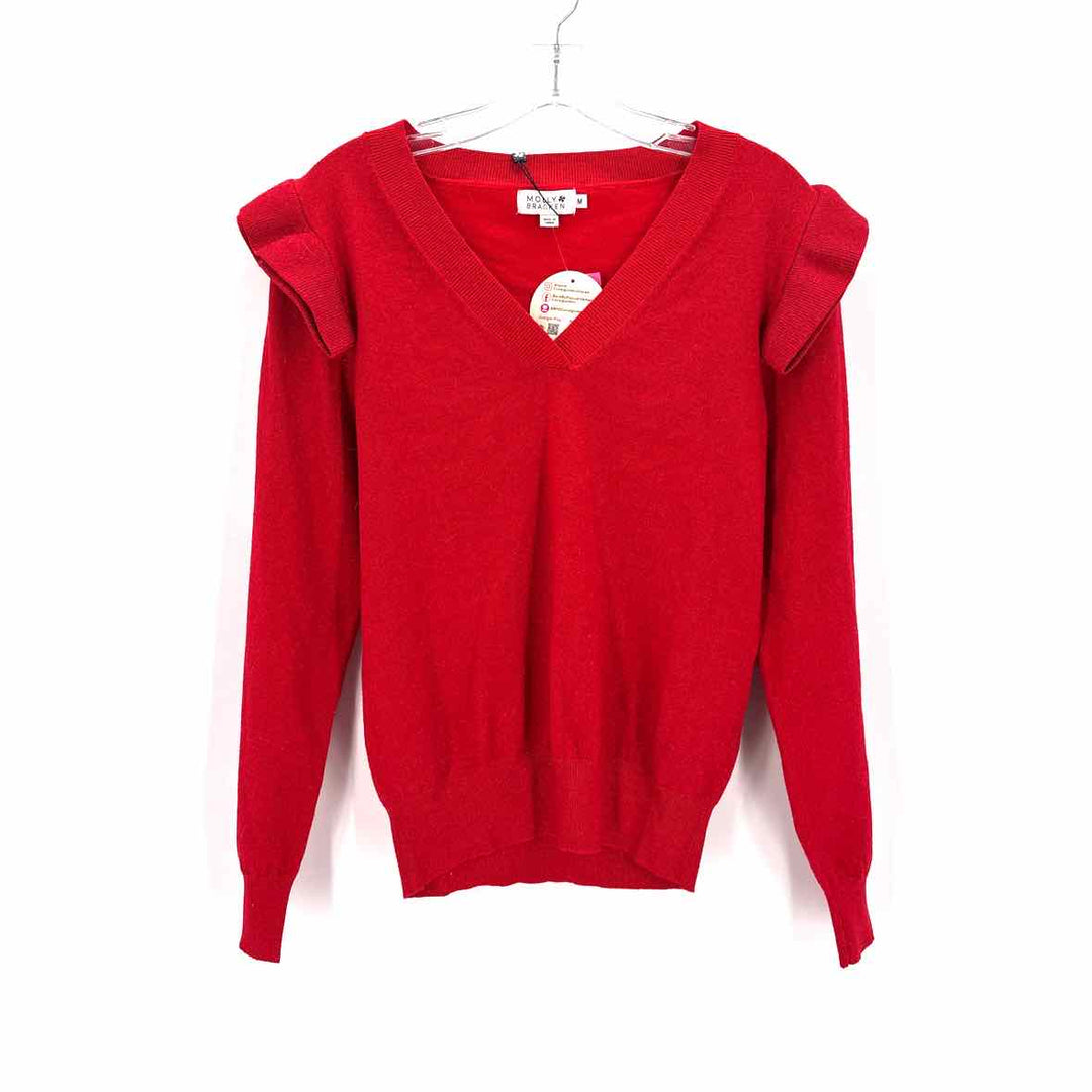 Size M MOLLY BRAKEN Red Knit Sweater