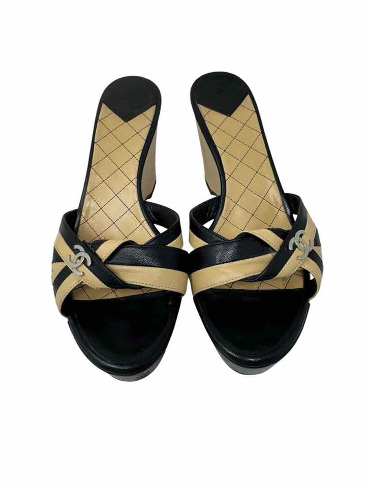Shoe Size 37.5 Chanel Tan Leather Leather Luxury - Sandals