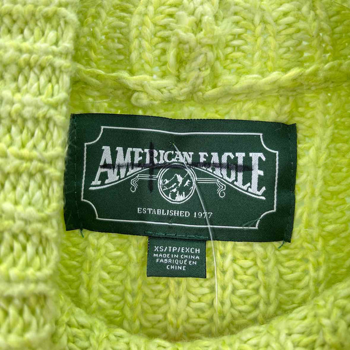 Size XS AMERICAN EAGLE Lime Green Knit Sweater