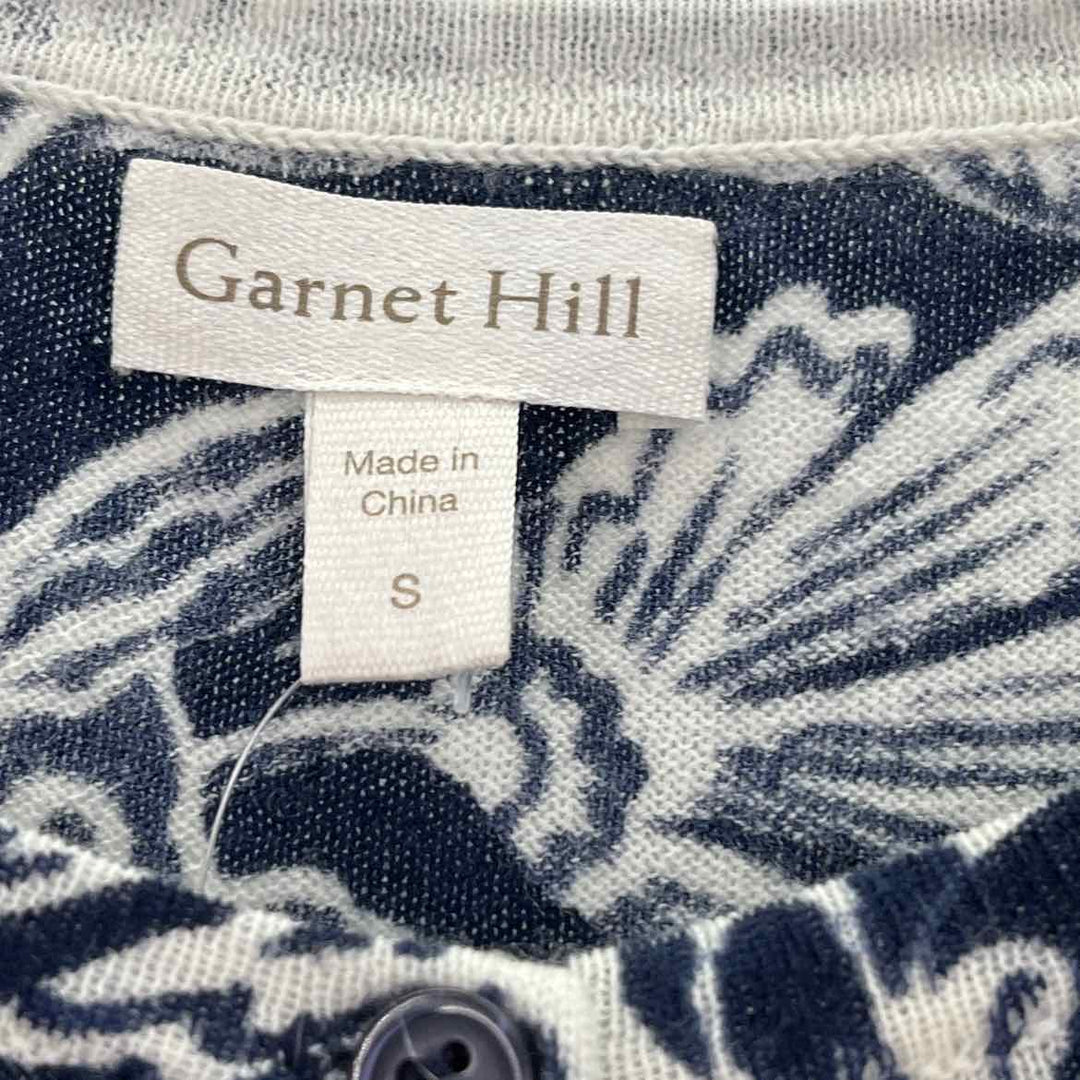 Size S GARNET HILL Navy Print Sweater