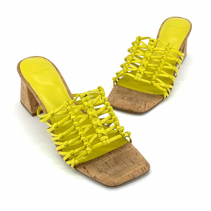 Shoe Size 9.5 MARC FISHER Yellow Leather Heels