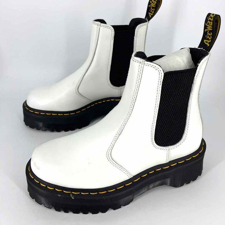 Shoe Size 7 DOC MARTENS White Leather Boots