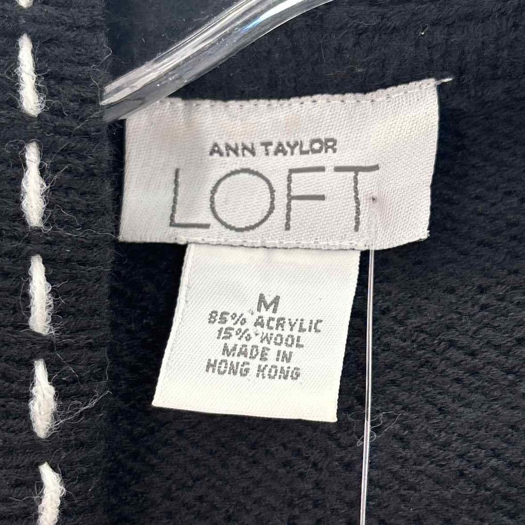 Size M LOFT Black Knit Wool Sweater
