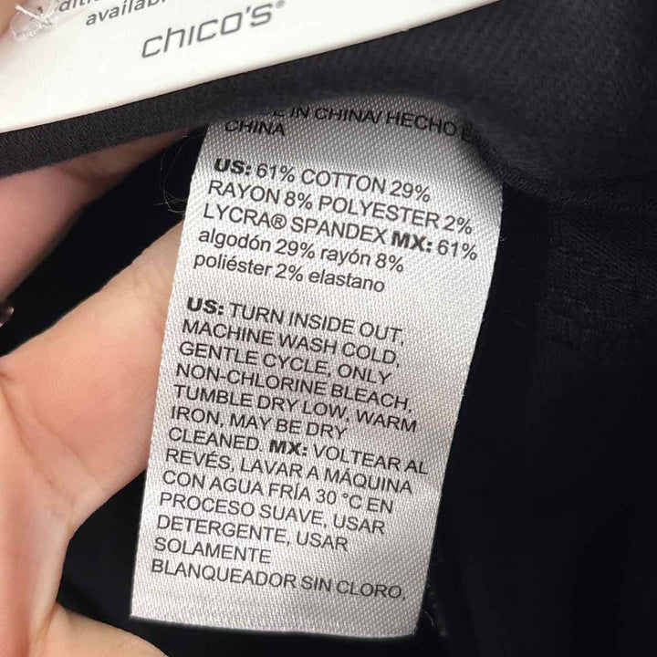 Size 6 Chico's Black Denim Jeans