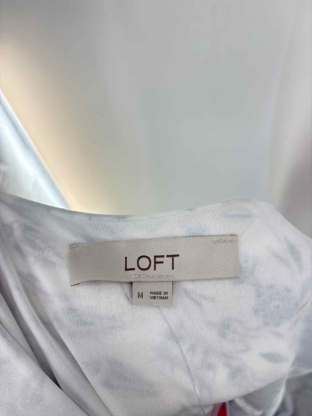Size M LOFT White Print Dress