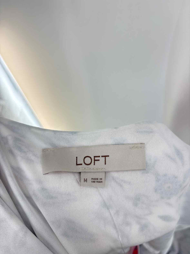 Size M LOFT White Print Dress