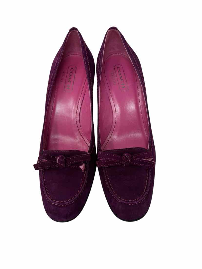Shoe Size 7.5 Coach Purple Suede Heels