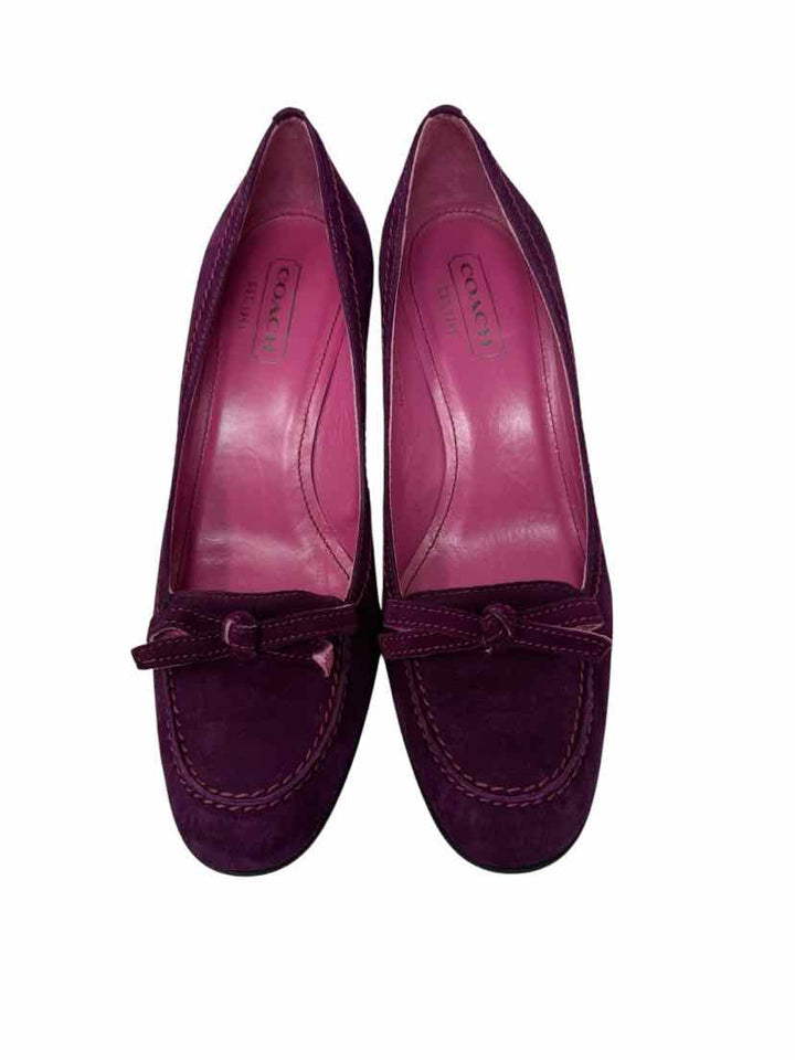 Shoe Size 7.5 Coach Purple Suede Heels