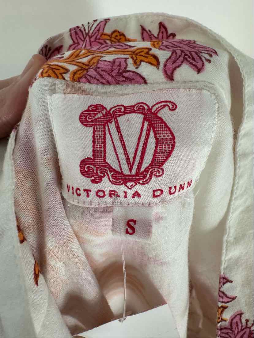 Size S VICTORIA DUNN White Print Dress