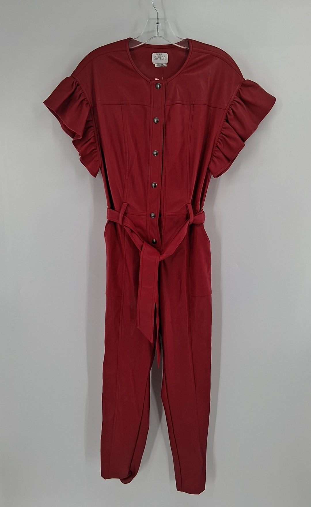 Size M Anthropologie Red Leather Pants