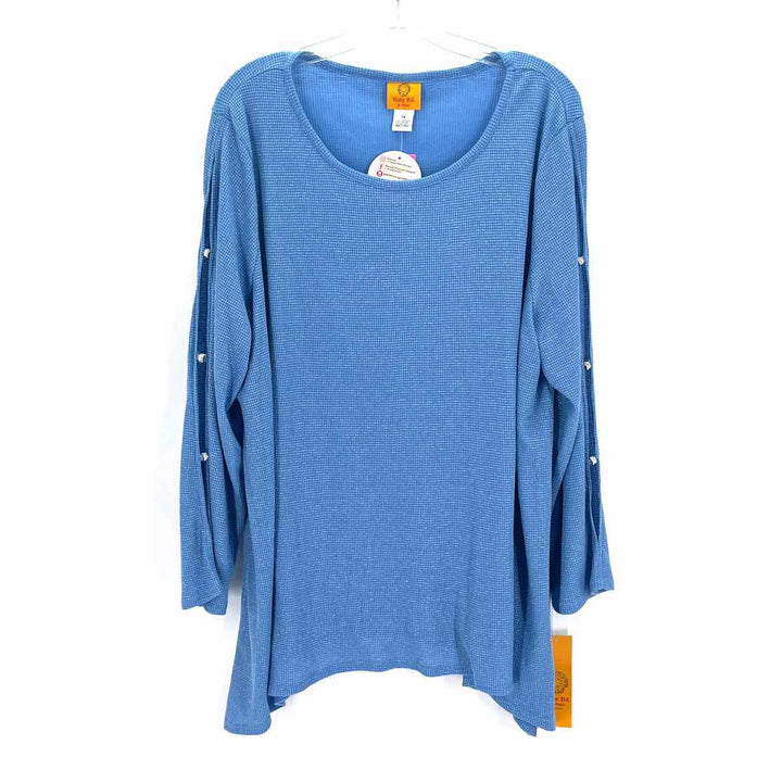 Size 2X Ruby Rd Light Blue Knit Shirt