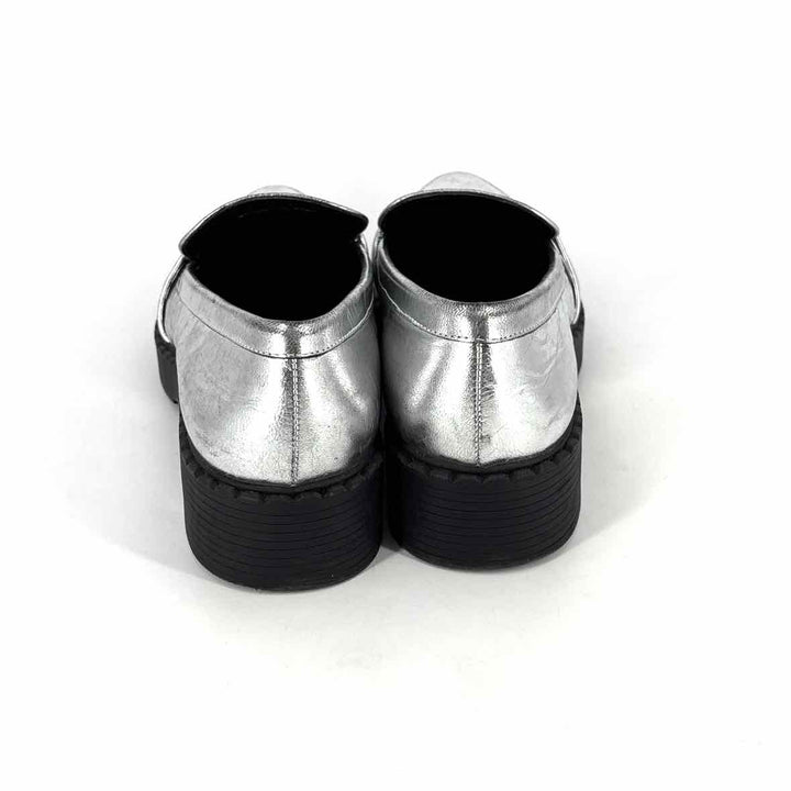 Shoe Size 10 Vince Camuto Silver Leather Loafers