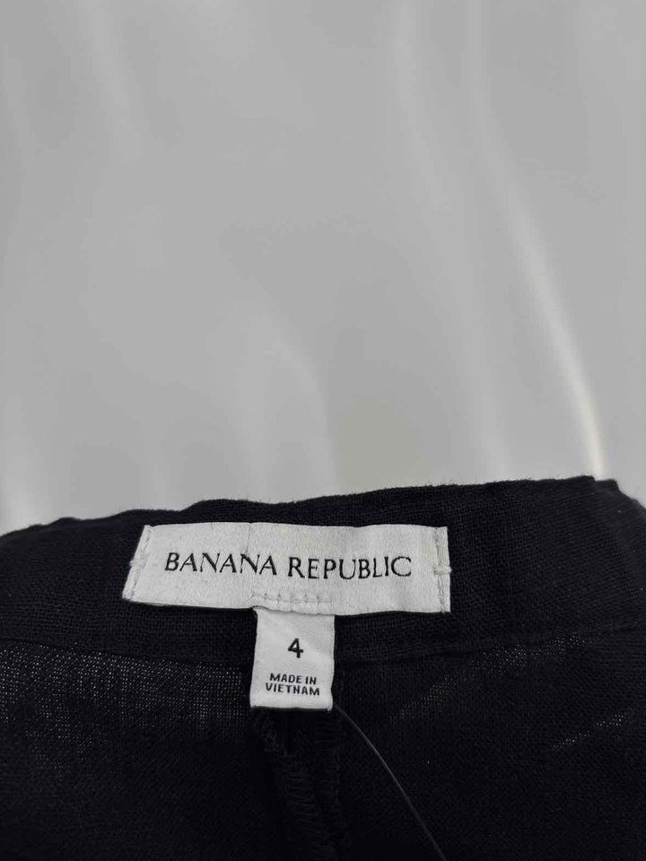 Size 4 Banana Republic Black Linen Shorts
