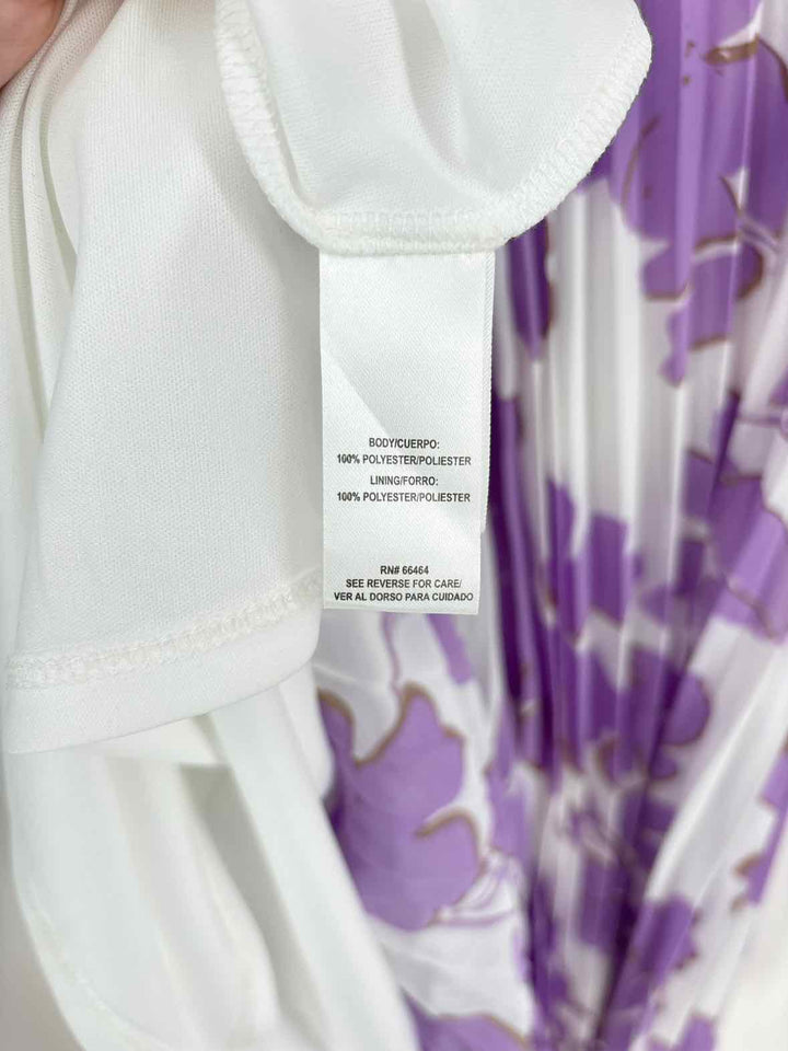 Size 12 Sandra Darren Purple Print Dress