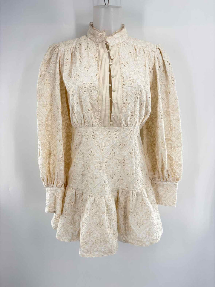 Size 8 Anthropologie Cream Lace Dress