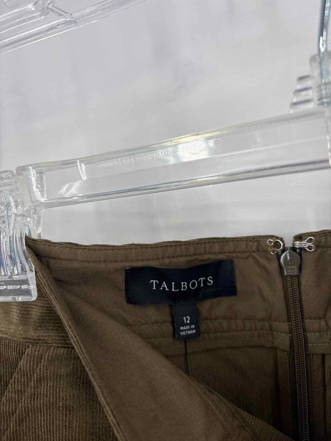 Size 12 Talbots Olive Corduroy Skirt