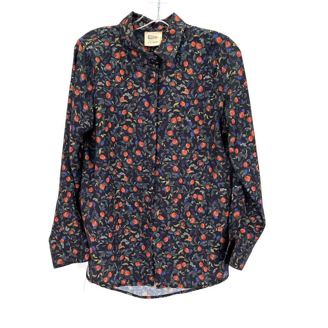 Size M TAHARI Black Sateen Shirt