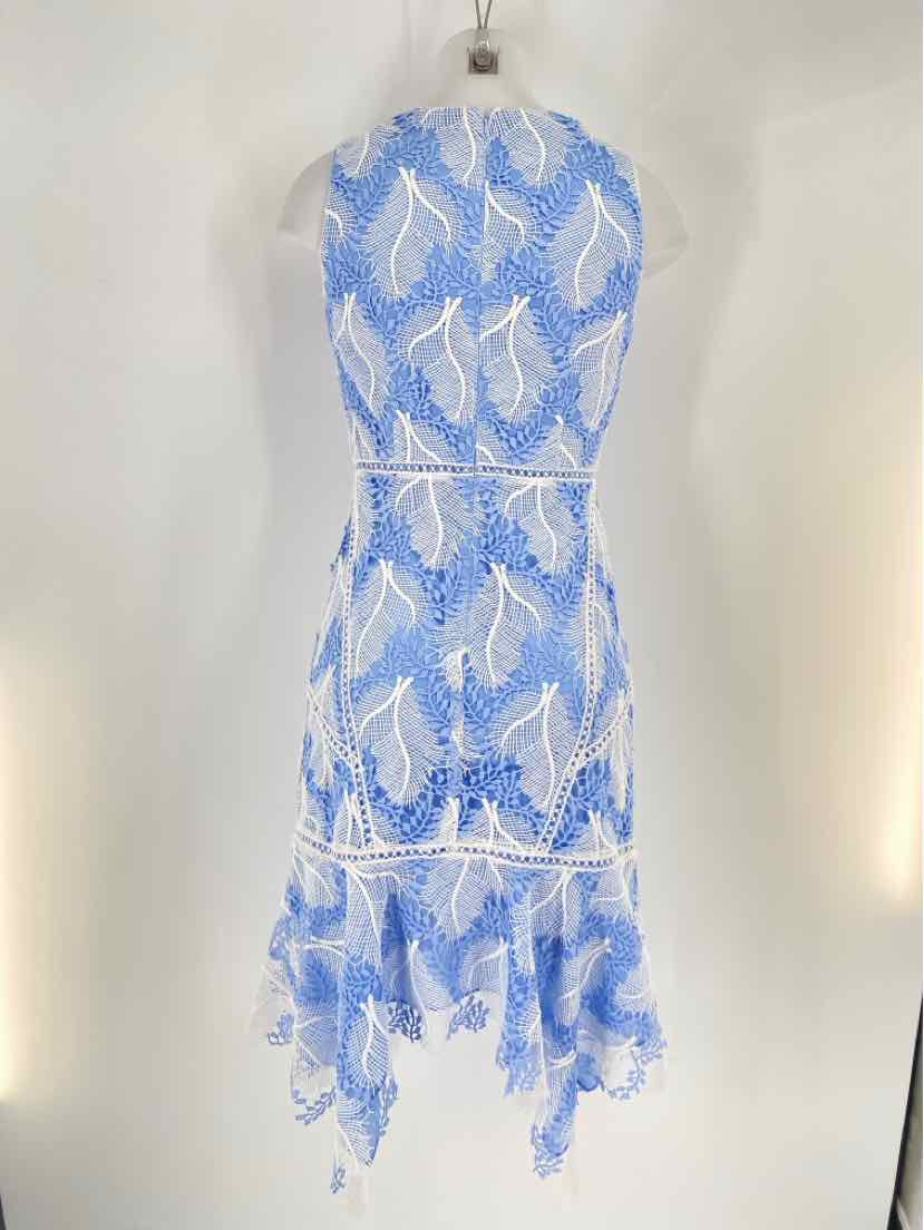 Size S ELIE TAHARI Blue Print Dress